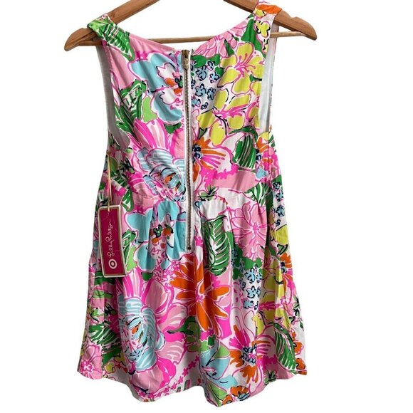 Lilly Pulitzer X Target Womens Babydoll Tank XS Deep V Floral Beach Tropical - Picture 2 of 10